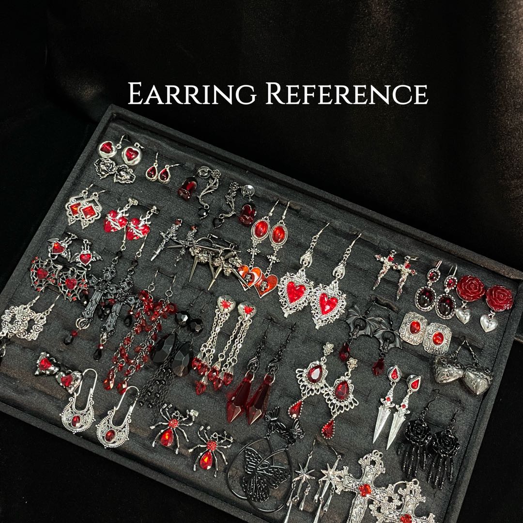 Jollyhit Gothic Red & Black Mystery Jewelry Skull Jar – 30PCS Costume Jewelry Set, Vampire-Inspired Gift,Estimated Delivery in 15 Business Days