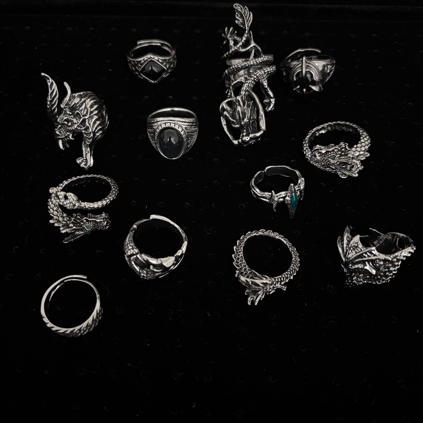 Jollyhit Dragon Aesthetic Mystery Jewelry Jar, 30pcs Light Gothic Style Costume Jewelry,Bestie Gift, Friendship Gift, Graduation Giftr, Self Love Treat