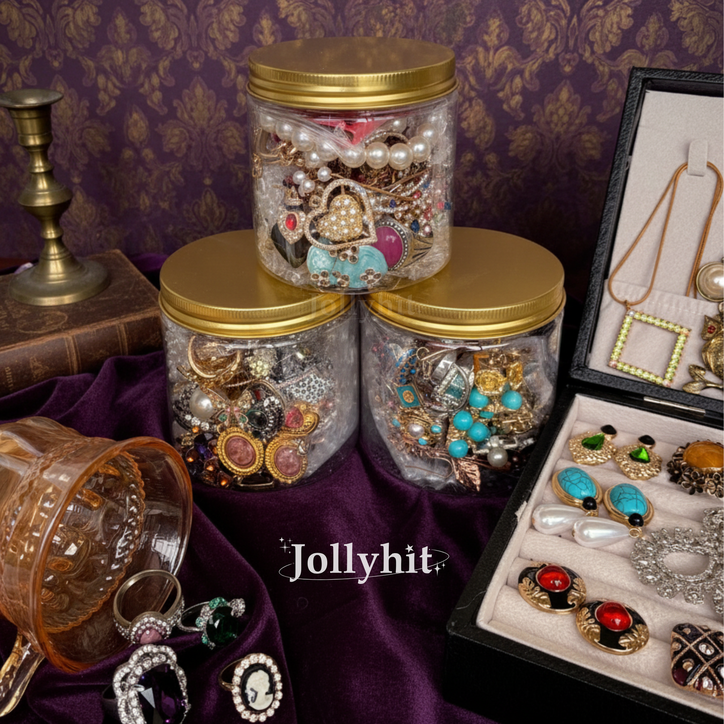 Vintage Style Mystery Jewelry Jar - 30 Pcs - Estimated Delivery in ~15 Business Days