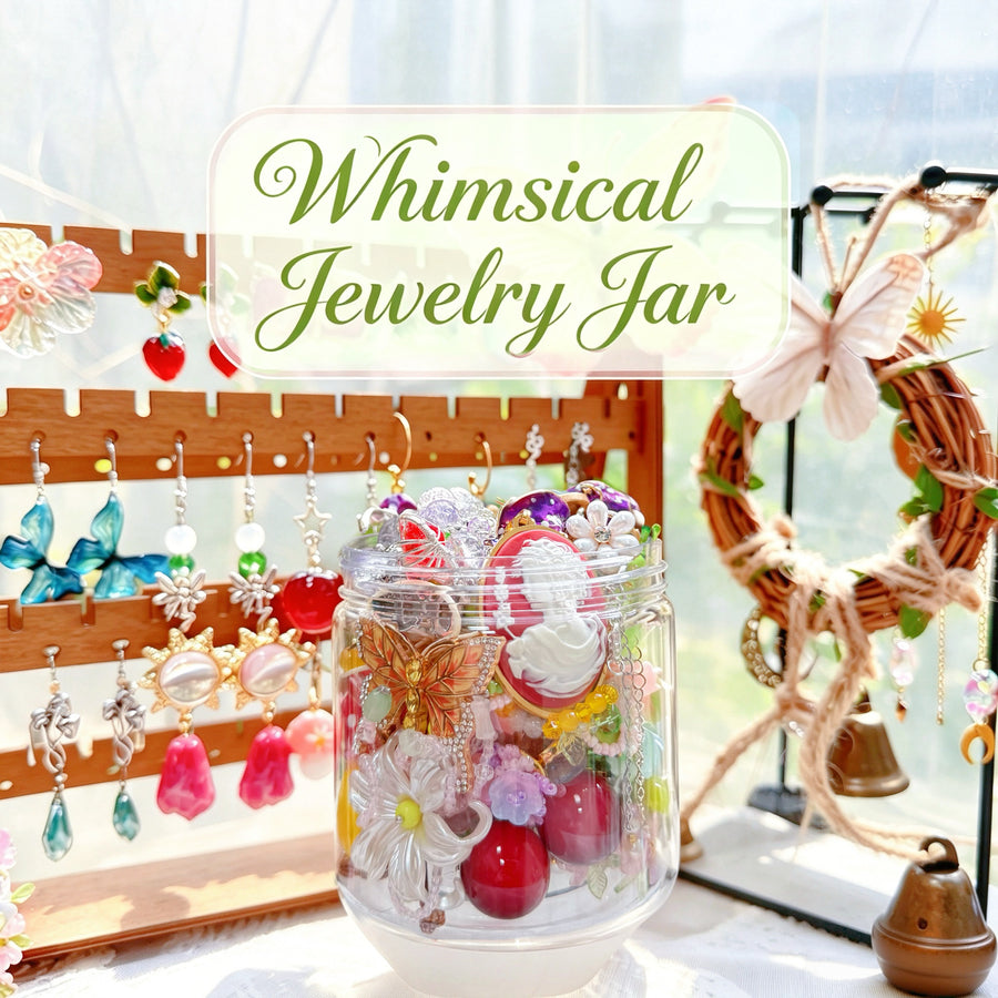 Jollyhit Whimsical & Fairycore Mystery Jewelry Jar – 24PCS Colorful Summer Jewelry Set, Cute Fruit & Insect Aesthetic, Lightweight Resin & Plastic Accessories - Estimated Delivery in 15 Business Days