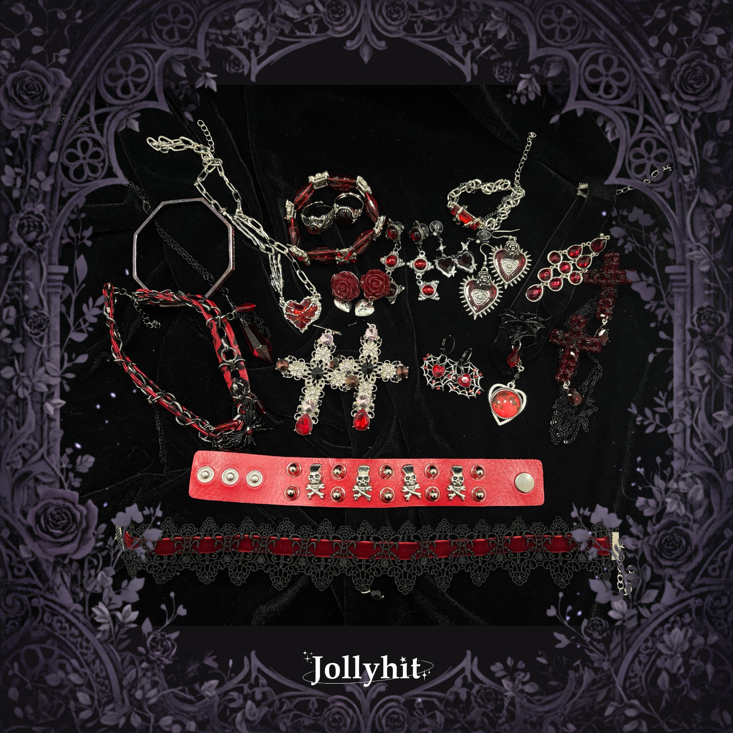 [Red, Blue, Purple, or Green Theme | Non-Customizable] Gothic Witchy Mystery Jewelry Jar 30 Pcs - Estimated Delivery in ~15 Business Days