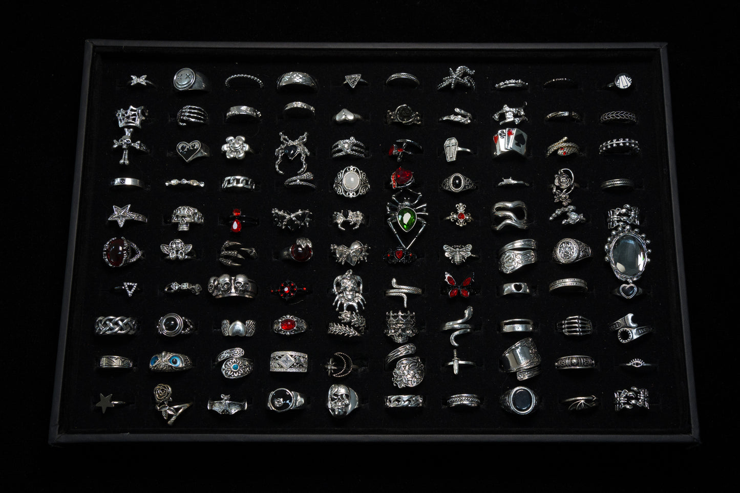 50pcs Gothic Witch Mystery Jewelry Jar – Viral Unboxing Haul | Gothcore Aesthetic Surprise Box