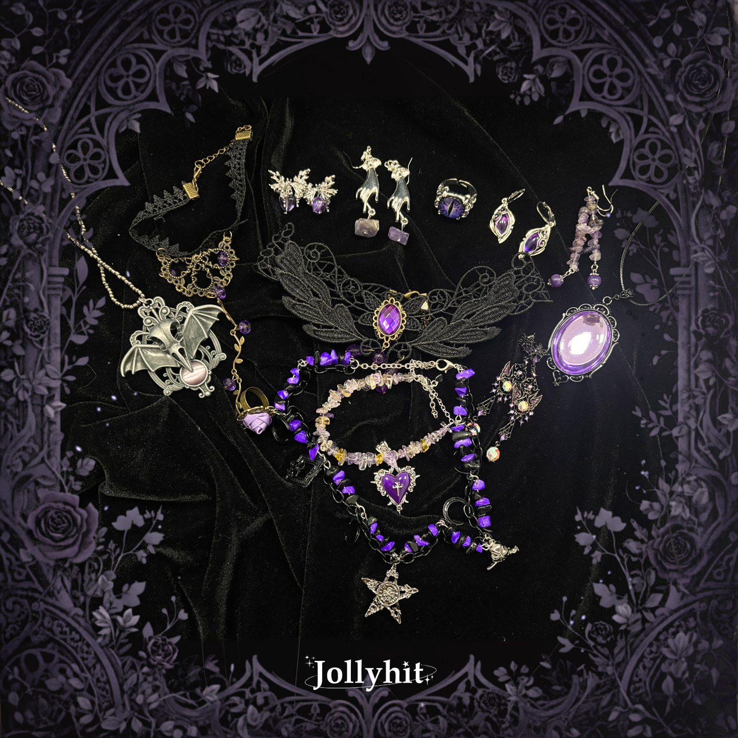 [Red, Blue, Purple, or Green Theme | Non-Customizable] Gothic Witchy Mystery Jewelry Jar 30 Pcs - Estimated Delivery in ~15 Business Days