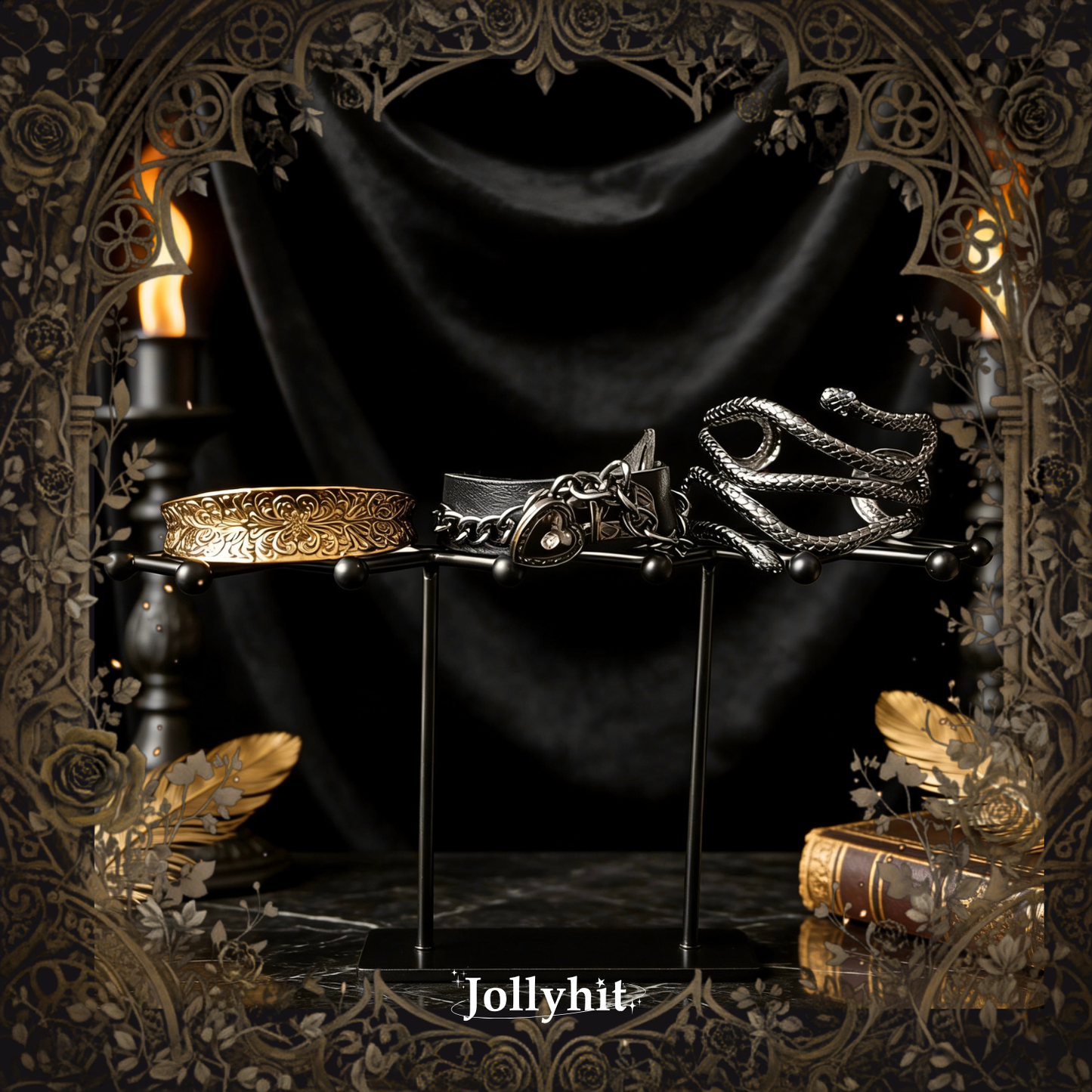 Jollyhit Gold & Black Gothic Witchy Mystery Jewelry Jar - 30 Pcs - Estimated Delivery in 15 Business Days