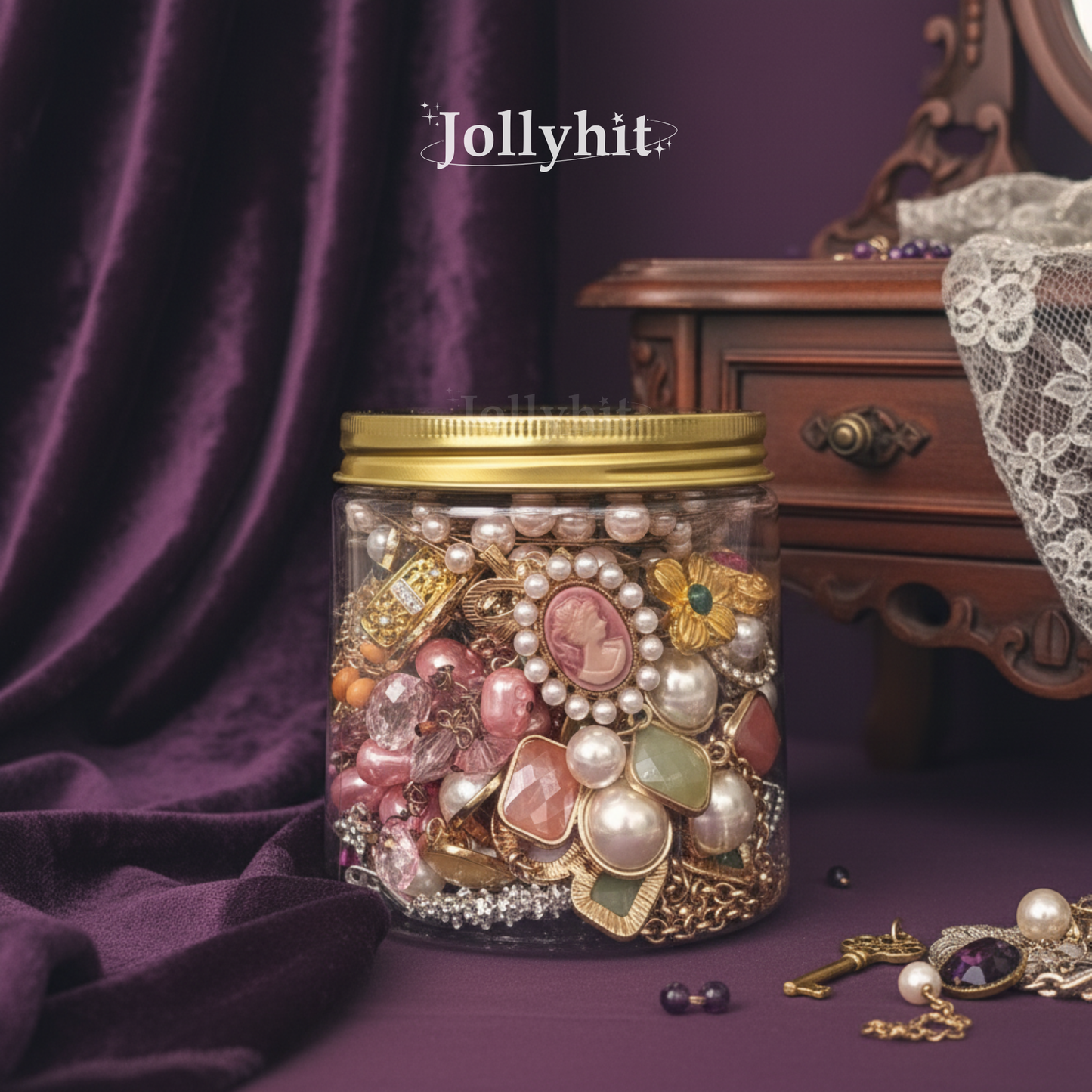 Vintage Style Mystery Jewelry Jar - 30 Pcs - Estimated Delivery in ~15 Business Days