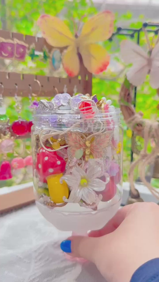 Jollyhit Whimsical & Fairycore Mystery Jewelry Jar – 24PCS Colorful Summer Jewelry Set, Cute Fruit & Insect Aesthetic, Lightweight Resin & Plastic Accessories - Estimated Delivery in 15 Business Days